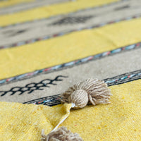 BERBER POM POM BLANKET MUSTARD & ALMOND