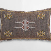 LUMBAR SABRA CACTUS SILK CUSHION VINTAGE BROWN