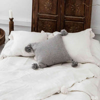 POM POM CUSHION GREY
