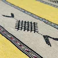 BERBER POM POM BLANKET MUSTARD & ALMOND