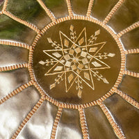 MOROCCAN LEATHER POUF GOLD