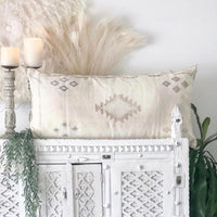 LUMBAR SABRA CACTUS SILK CUSHION SNOW