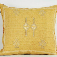 SABRA CACTUS SILK CUSHION YELLOW