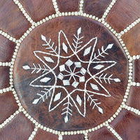 MOROCCAN LEATHER POUF VINTAGE BROWN