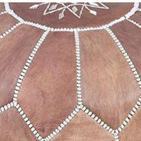 MOROCCAN LEATHER POUF - HAZELNUT