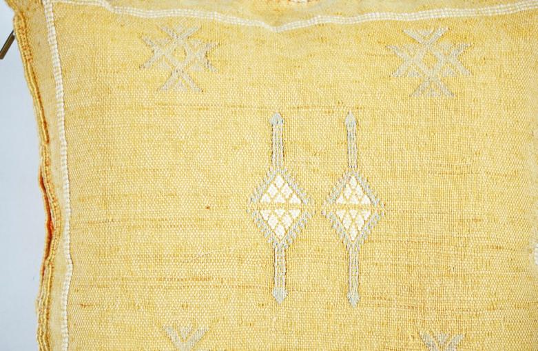 SABRA CACTUS SILK CUSHION YELLOW
