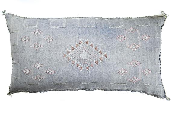 LUMBAR SABRA CACTUS SILK CUSHION GREY