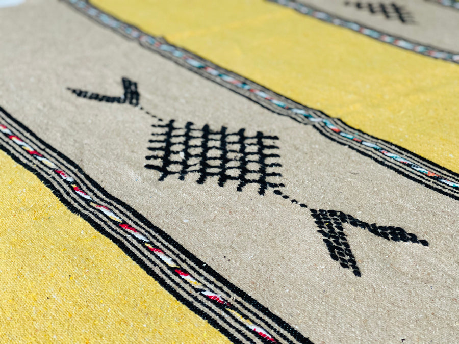 BERBER POM POM BLANKET MUSTARD & ALMOND