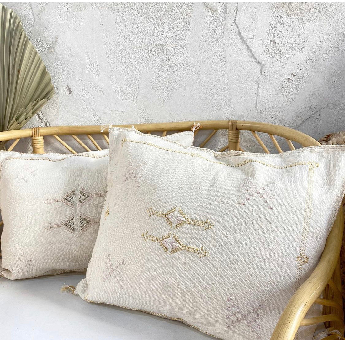 SABRA CACTUS SILK CUSHION BEIGE