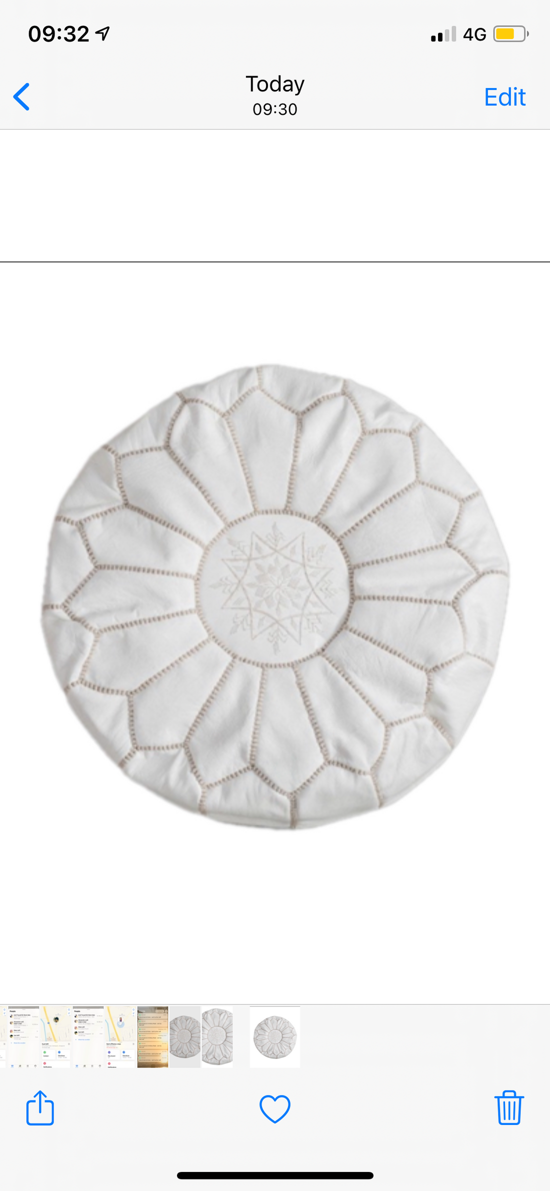 MOROCCAN LEATHER POUF BEIGE