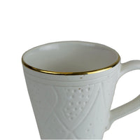 COFFEE MUG WITH HANDLES - WHITE GOLD (set of 2)