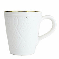 COFFEE MUG WITH HANDLES - WHITE GOLD (set of 2)