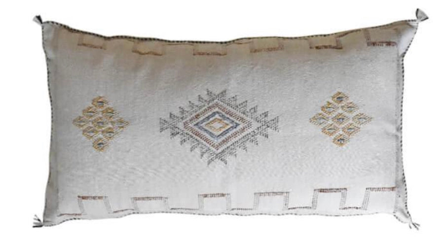 LUMBAR SABRA CACTUS SILK CUSHION SNOW