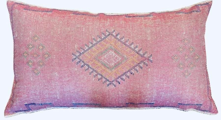 LUMBAR SABRA CACTUS SILK CUSHION  PINK
